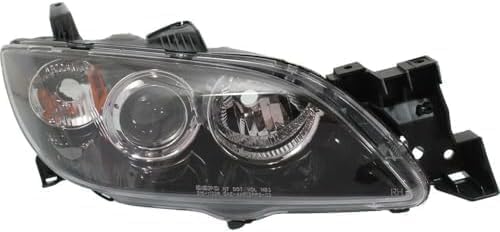 Set Of 2 Front Head Light Assembly Plastic Lens And Housing Left Driver & Right Passenger Side Direct Replacement Compatible With 2004-2009 Mazda 3 MA2519108 MA2518108