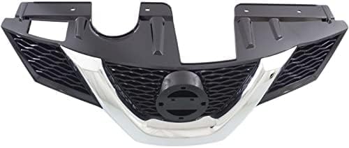 Front Grille Primed With Chrome Molding Plastic Direct Replacement Compatible With 2014-2015 Nissan Rogue NI1200258 623104BA0A