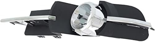 Front Fog Light Molding Primed With Chrome Trim Left Driver Side Direct Replacement Compatible With 2008-2012 Chevrolet Malibu GM1038115 25905341