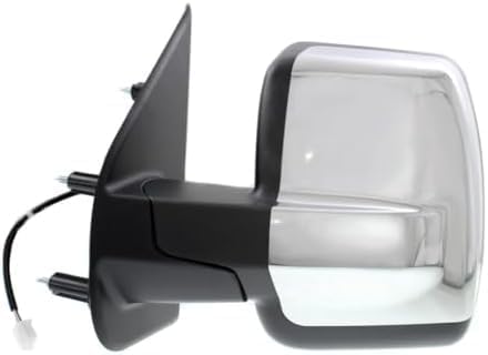 Set Of 2 Front Power Mirror Manual Folding Heated Chrome Plastic Without Signal Light Left Driver & Right Passenger Side Direct Replacement Compatible With 2012-2021 Nissan NV-Series