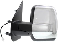 Set Of 2 Front Power Mirror Manual Folding Heated Chrome Plastic Without Signal Light Left Driver & Right Passenger Side Direct Replacement Compatible With 2012-2021 Nissan NV-Series