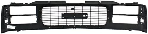 Front Grille Primed Shell And Cross Bar Insert Direct Replacement Compatible With 1994-2000 GMC C/K Series Pickup / 1994-1999 Suburban GM1200357 12375422