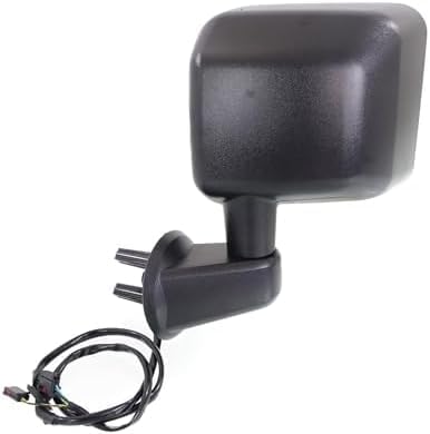 Front Power Mirror Manual Folding Heated Textured Plastic Left Driver Side Direct Replacement Compatible With 2015-2018 Jeep Wrangler CH1320390 68249847AD 68249847AC