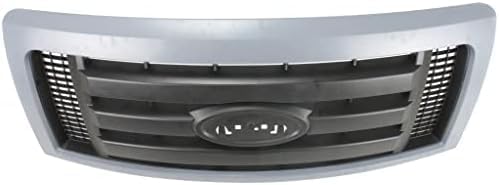 Front Grille Assembly Gray Shell With Textured Insert Plastic Direct Replacement Compatible With 2009-2014 Ford F-150 FO1200512 9L3Z8200BPTM