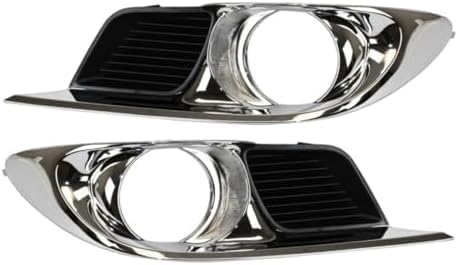 Set Of 2 Front Fog Light Molding Primed With Chrome Trim Left Driver & Right Passenger Side Direct Replacement Compatible With 2011-2012 Toyota Avalon TO1039156 TO1038156 5203007040
