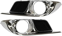 Set Of 2 Front Fog Light Molding Primed With Chrome Trim Left Driver & Right Passenger Side Direct Replacement Compatible With 2011-2012 Toyota Avalon TO1039156 TO1038156 5203007040