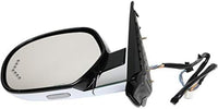 Front Power Mirror Non-Towing Folding Heated Chrome Body With Primed Cap Left Driver Side Direct Replacement Compatible With 2007-2014 Cadillac Escalade 25831078