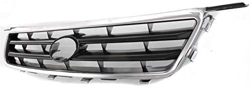Front Grille Assembly Chrome Shell with Painted Silver Black Insert Plastic Direct Replacement Compatible With 2000-2001 Toyota Camry TO1200225 53111AA020