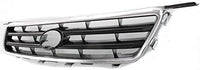Front Grille Assembly Chrome Shell with Painted Silver Black Insert Plastic Direct Replacement Compatible With 2000-2001 Toyota Camry TO1200225 53111AA020