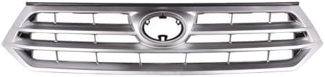 Front Grille Assembly Painted Silver Shell And Insert Direct Replacement Compatible With 2011-2013 Toyota Highlander TO1200346 531010E020