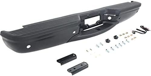 Step Bumper Assembly Primed Steel With Rear Object Sensor Hole Direct Replacement Compatible With 2000-2005 Ford Excursion REPF823904 3C7Z17906CAA-PFM