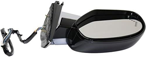 Front Power Mirror Non-Towing Folding Heated Chrome Body With Primed Cap Left Driver Side Direct Replacement Compatible With 2007-2014 Cadillac Escalade 25831078