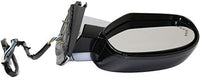Front Power Mirror Non-Towing Folding Heated Chrome Body With Primed Cap Left Driver Side Direct Replacement Compatible With 2007-2014 Cadillac Escalade 25831078