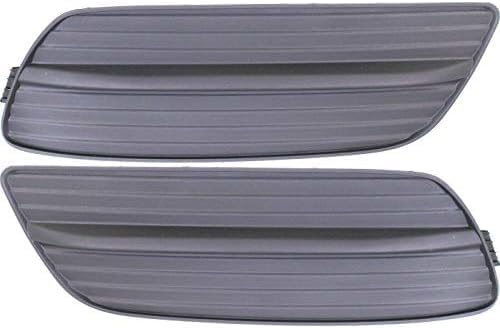 Set Of 2 Front Fog Light Cover Dark Gray Left Driver & Right Passenger Side Direct Replacement Compatible With 2012 Honda Civic HO1038105 HO1039105 71106TR0A01 71107TR0A01