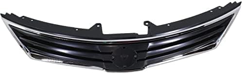 Front Grille Chrome Shell & Primed Insert Direct Replacement Compatible With 2010-2012 Nissan Versa NI1200242 62310ZW80A