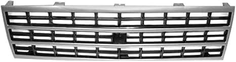 Front Grille Chrome Shell And Argent Insert Direct Replacement Compatible With 1989-1991 Chevrolet Suburban GM1200169 15628796