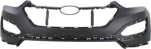 Front Bumper Cover Primed + Valance + Upper & Lower Grille + Molding + Skid Plate + Headlight + Fog Light + Trim Left & Right Side Direct Replacement For 13-16 Hyundai Santa Fe Sport