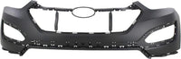 Front Bumper Cover Primed + Valance + Upper & Lower Grille + Molding + Skid Plate + Headlight + Fog Light + Trim Left & Right Side Direct Replacement For 13-16 Hyundai Santa Fe Sport