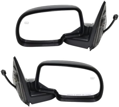 Set of 2 Front Power Mirrors Non-Towing Manual Fold Heated Primed Right Passenger & Left Driver Side Direct Replacement Compatible With 2000-2002 Chevrolet Silverado & GMC Sierra