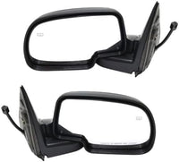 Set of 2 Front Power Mirrors Non-Towing Manual Fold Heated Primed Right Passenger & Left Driver Side Direct Replacement Compatible With 2000-2002 Chevrolet Silverado & GMC Sierra