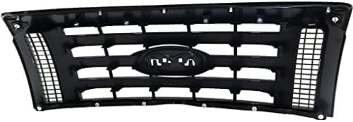 Front Grille Assembly Textured Dark Gray Shell And Insert Plastic Direct Replacement Compatible With 2009-2012 Ford F-150 FO1200510 9L3Z8200A