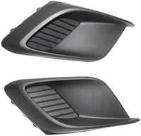Set Of 2 Front Fog Light Cover Textured Plastic Left Driver & Right Passenger Side Direct Replacement Compatible With 2014-2016 Mazda 3 / Sport MA1039122 MA1038122