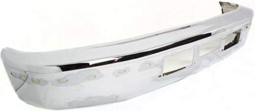 Front Bumper Chrome Steel With Air And Molding Hole + Lower Valance Panel Textured Direct Replacement Compatible With 1992-1997 Ford F-Series FO1002254 FO1095154 F2TZ17626A