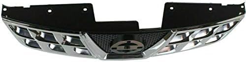 Front Grille Chrome Shell With Black Insert Plastic Direct Replacement Compatible With 2011-2013 Nissan Rogue / 2014-2015 Select NI1200249 623101VK0A