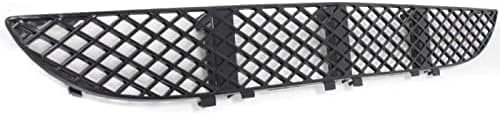 Front Bumper Center Grille Primed Plastic Direct Replacement Compatible With 2000-2002 Mercedes Benz E-Class MB1036101 2108850053