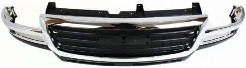 Front Grille Chrome Shell/Black Insert Direct Replacement Compatible With 2003-2006 GMC Sierra 2500HD 3500HD GM1200568 19130795