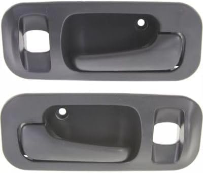 Set of 2 Rear Interior Door Handle Textured with Hole Right Passenger & Left Driver Side Direct Replacement Compatible with 1992-1995 Honda Civic / 1995-1997 Odyssey 72620SR4J02ZB