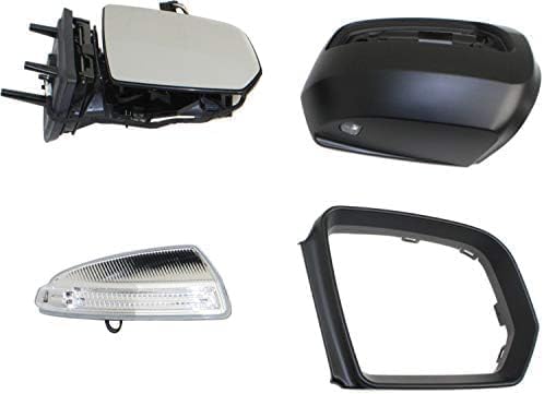 Front Power Mirror Manual Folding Heated Primed With Signal & Puddle Light Right Side Direct Replacement Compatible With 2009-2010 Mercedes Benz GL-Class/ML-Class 1648102893