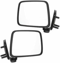 AUTOS PARTS PLUS Set Of 2 Front Mirror Manual Folding Non-Heated Chrome Plastic Left Driver & Right Passenger Side Direct Replacement Compatible With 1986-1994 Nissan D21 / 1995-1997 Pickup