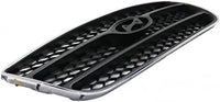 Front Grille Chrome Shell With Painted Silver Black Insert Plastic Direct Replacement Compatible With 2007-2009 Hyundai Santa Fe HY1200146 865602B010