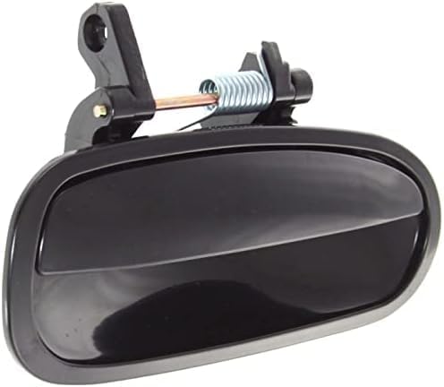 Set Of 2 Rear Exterior Door Handle Smooth Black Plastic Without Keyhole Right Passenger & Left Driver Side Direct Replacement Compatible With 1996-2000 Honda Civic HO1521101 HO1520101