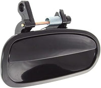 Set Of 2 Rear Exterior Door Handle Smooth Black Plastic Without Keyhole Right Passenger & Left Driver Side Direct Replacement Compatible With 1996-2000 Honda Civic HO1521101 HO1520101