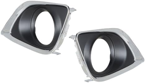 Set Of 2 Front Fog Light Molding Chrome Left Driver & Right Passenger Side Direct Replacement Compatible With 2013-2016 Toyota Venza TO1039183 TO1038183 520300T010 520400T010