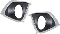 Set Of 2 Front Fog Light Molding Chrome Left Driver & Right Passenger Side Direct Replacement Compatible With 2013-2016 Toyota Venza TO1039183 TO1038183 520300T010 520400T010
