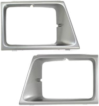 Set Of 2 Front Headlight Door Bezel Argent Plastic Right & Left Side Direct Replacement Compatible With 1992-1996 Ford E-Series Econoline Van FO2513141 FO2512141 F2UZ13064A F2UZ13064B