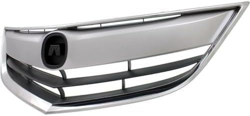 Front Grille Chrome Shell With Primed Insert Plastic Direct Replacement Compatible With 2013-2015 Acura ILX AC1200117 71121TX6A11-PFM