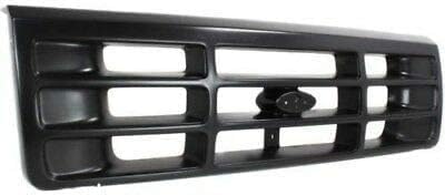 Front Grille Painted Black Shell & Insert Direct Replacement Compatible With 1992-1997 Ford F-Series FO1200172 F6TZ8200AAA