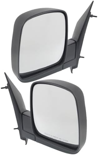 Set of 2 Front Mirror Manual Folding Non-Heated Textured Right Passenger & Left Driver Side Direct Replacement Compatible With 2003-2007 Chevrolet Express/Savana Van GM1320284