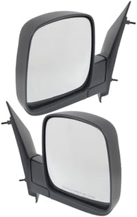 Set of 2 Front Mirror Manual Folding Non-Heated Textured Right Passenger & Left Driver Side Direct Replacement Compatible With 2003-2007 Chevrolet Express/Savana Van GM1320284