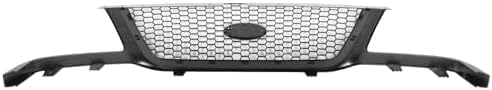 Front Grille Assembly Primed Shell And Painted Dark Gray Mesh Insert Direct Replacement Compatible With 2001-2003 Ford Ranger FO1200395 3L5Z8200BA