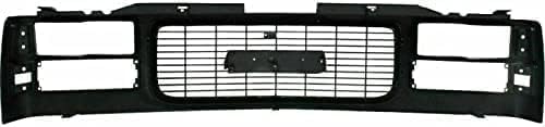 Front Grille Primed Shell And Cross Bar Insert With Chrome Opening Molding Direct Replacement Compatible With 1994-2000 GMC C/K-Series / 1994-1999 Suburban GM1200392 12388709