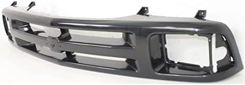 Front Grille Frame Primed With Sealed Beam Type Headlight Holes & Emblem Direct Replacement Compatible With 1995-1997 Chevrolet Blazer / 1994-1997 S10 Pickup GM1200225 12471807