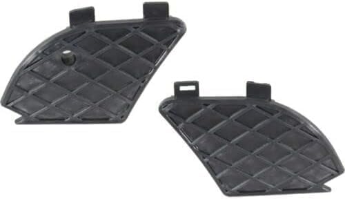 Set Of 2 Front Fog Lamp Outer Cover Primed Plastic Right Passenger & Left Driver Side Direct Replacement Compatible With 2000-2003 Mercedes Benz E-Class MB1039102 MB1038102