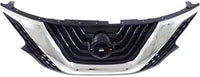 Front Grille Chrome Shell With Primed Insert Plastic Direct Replacement Compatible With 2015-2018 Nissan Murano NI1200278 623109UA8A