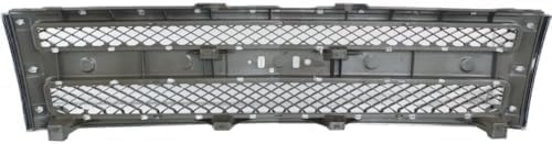 Front Bumper Primed Steel + Grille + Lower Valance Air Deflector + End Caps + Headlights Left & Right Side Direct Replacement Compatible With 2007-2013 Chevrolet Silverado 1500