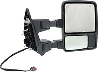 Front Power Mirror Towing Manual Folding Heated Textured Right Passenger Side Direct Replacement Compatible with 2011-2012 Ford F-Series Super Duty FO1321401 BC3Z17682BA